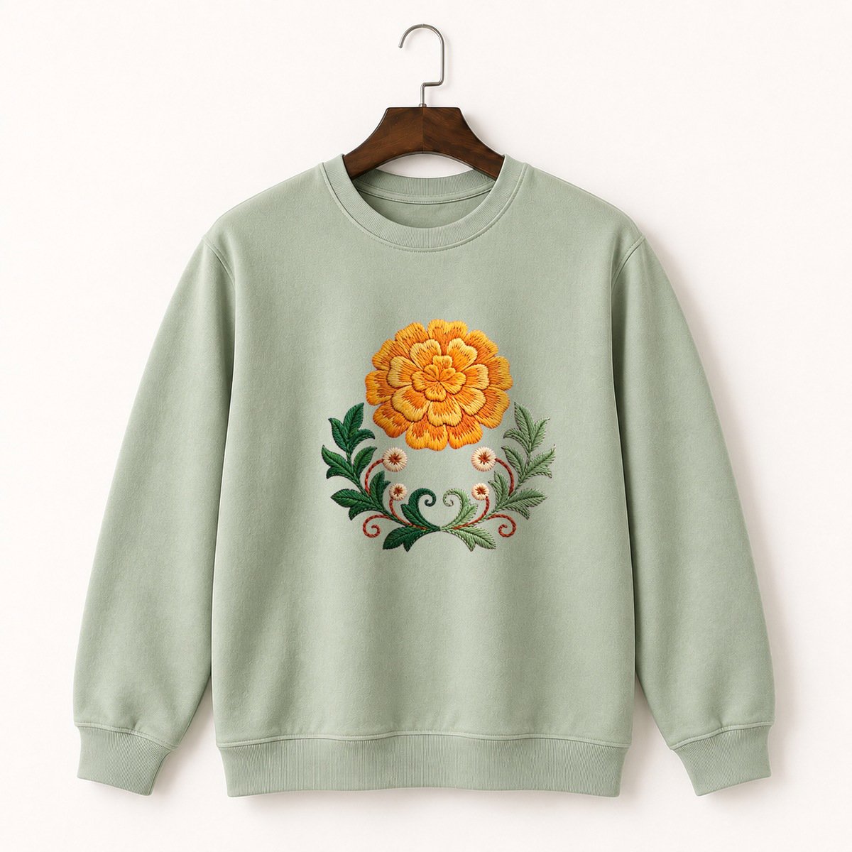 Marigold Flower Crewneck Sweatshirt 2