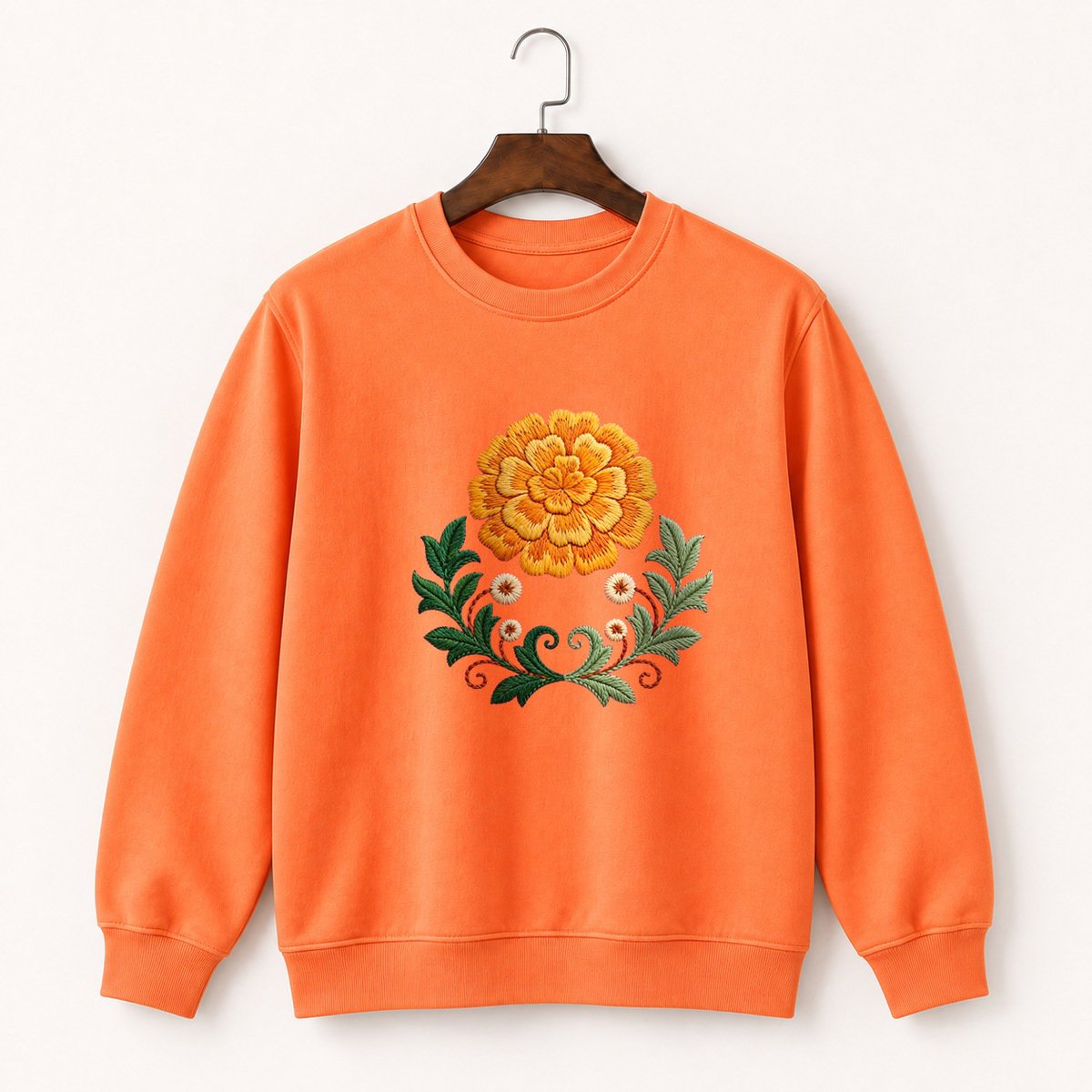 Marigold Flower Crewneck Sweatshirt 3