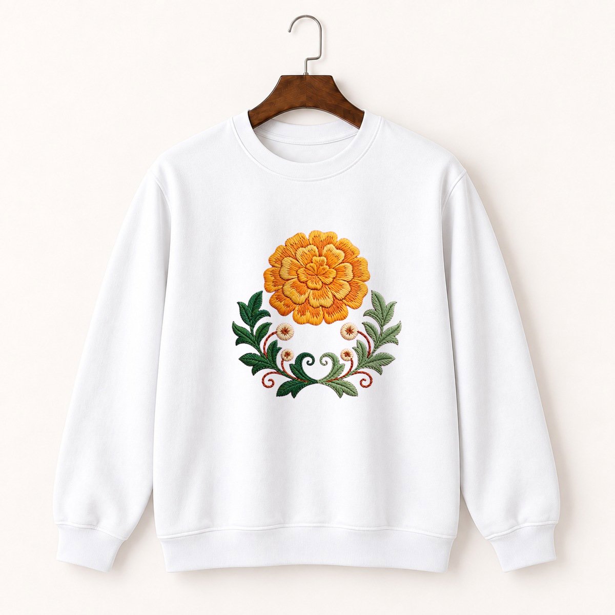 Marigold Flower Crewneck Sweatshirt 5