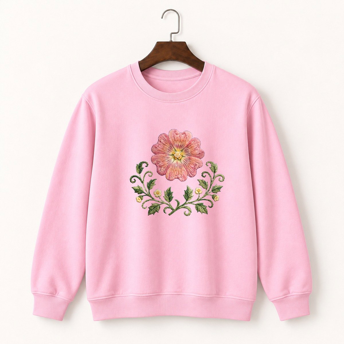 Hollyhock Flower Crewneck Sweatshirt 4