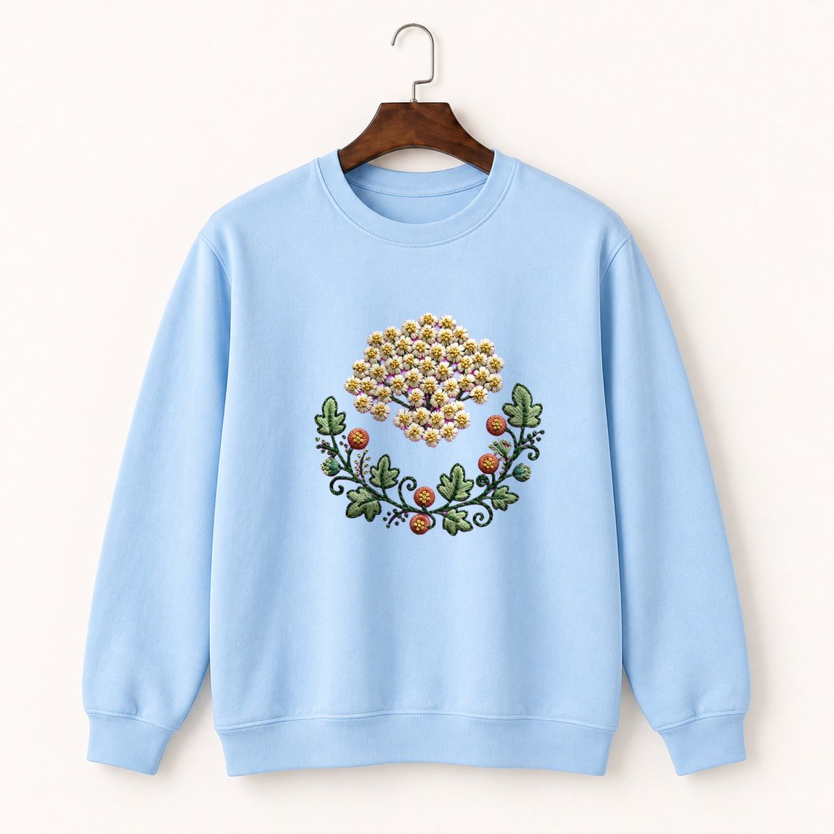 Yarrow Flower Crewneck Sweatshirt 1