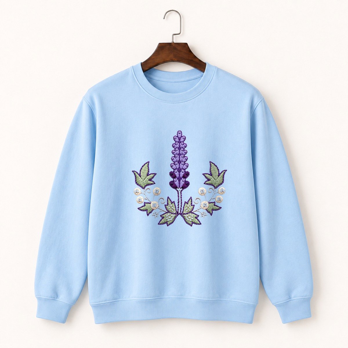 Lavender Flower Crewneck Sweatshirt 1