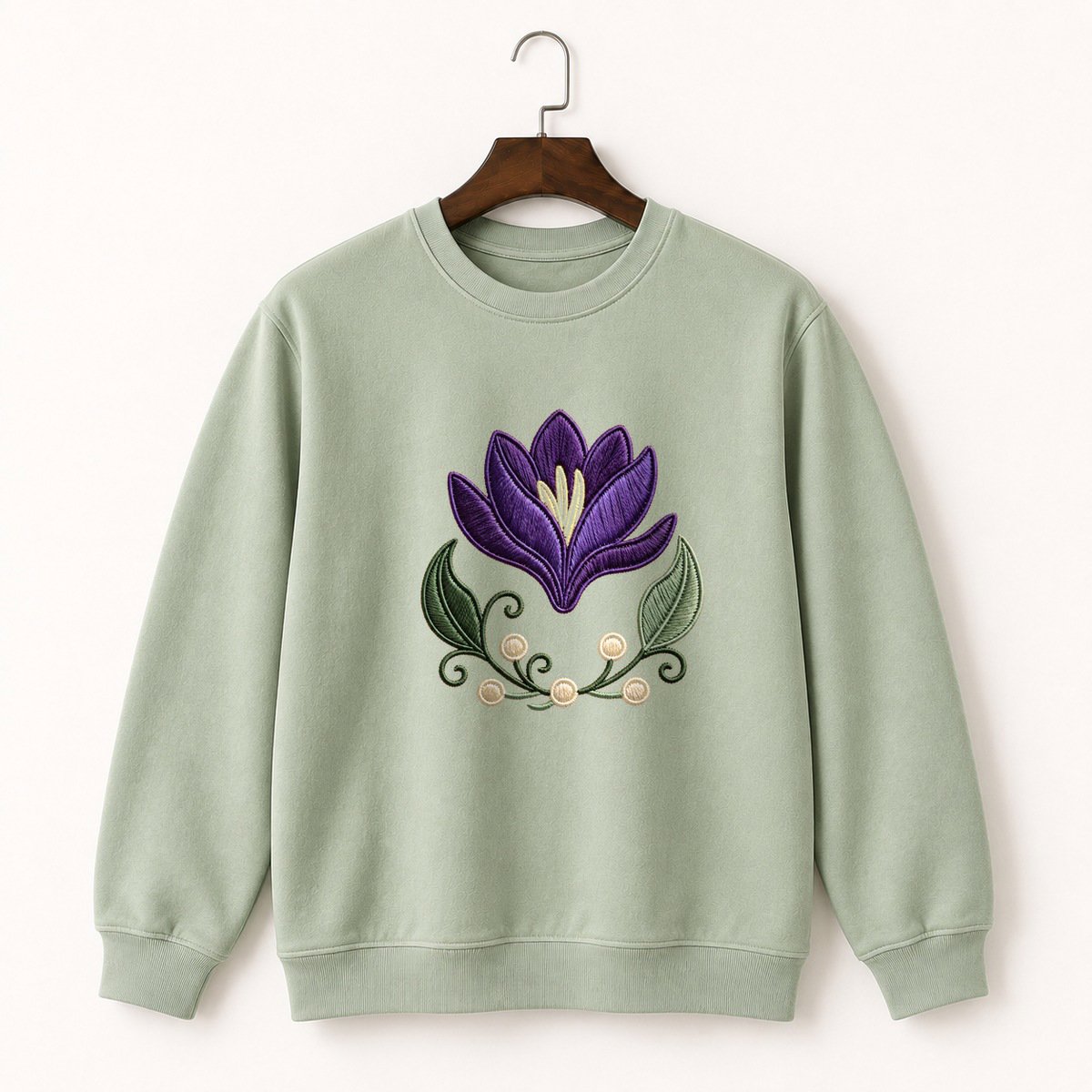 Crocus Flower Crewneck Sweatshirt 2