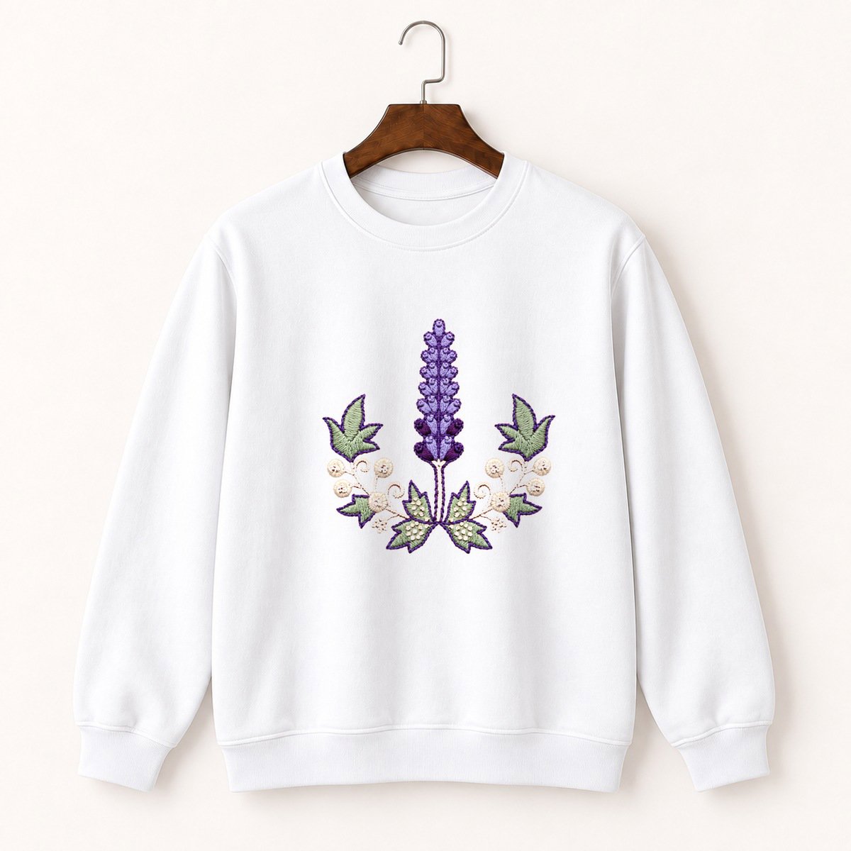 Lavender Flower Crewneck Sweatshirt 5