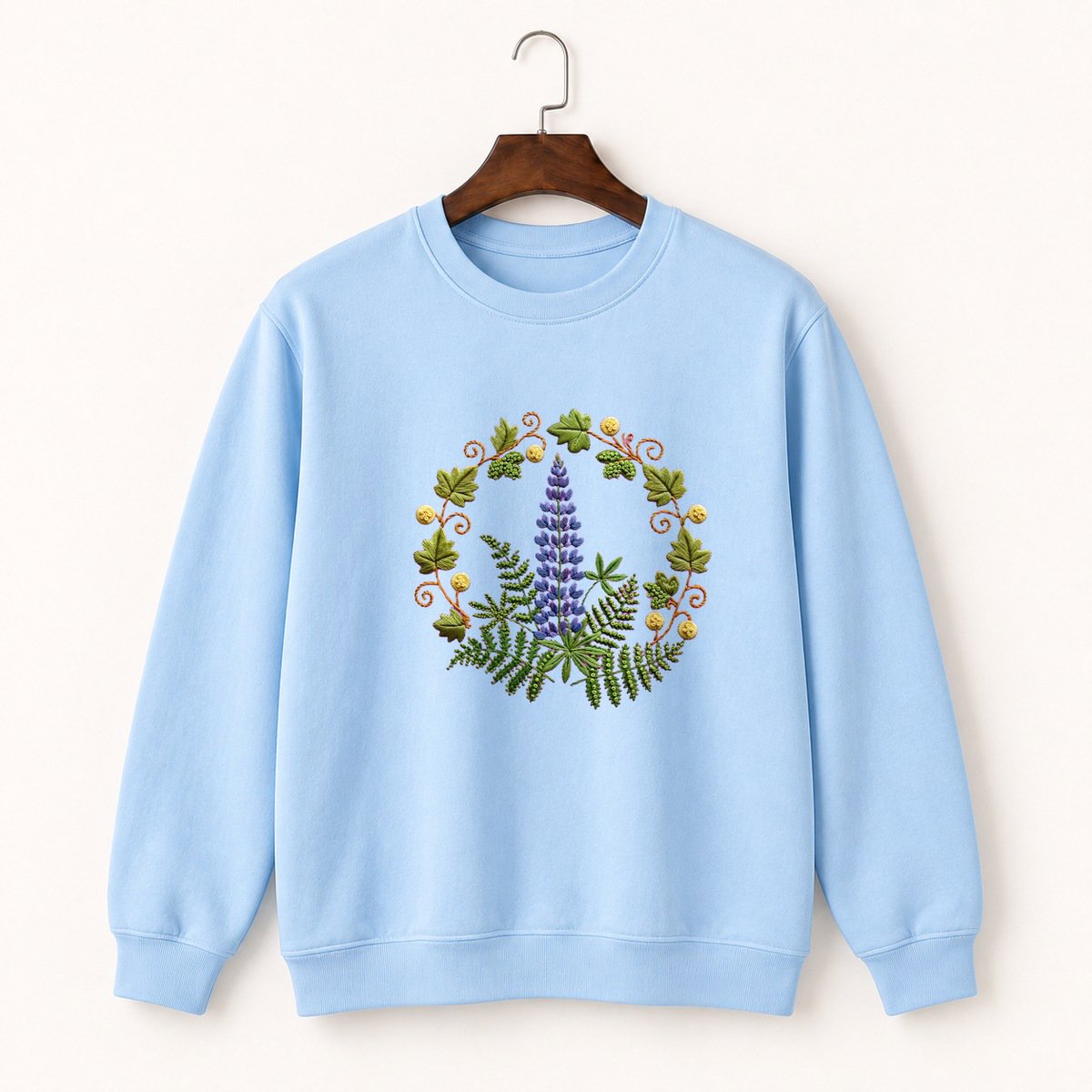 Lupine and Fern Crewneck Sweatshirt 1