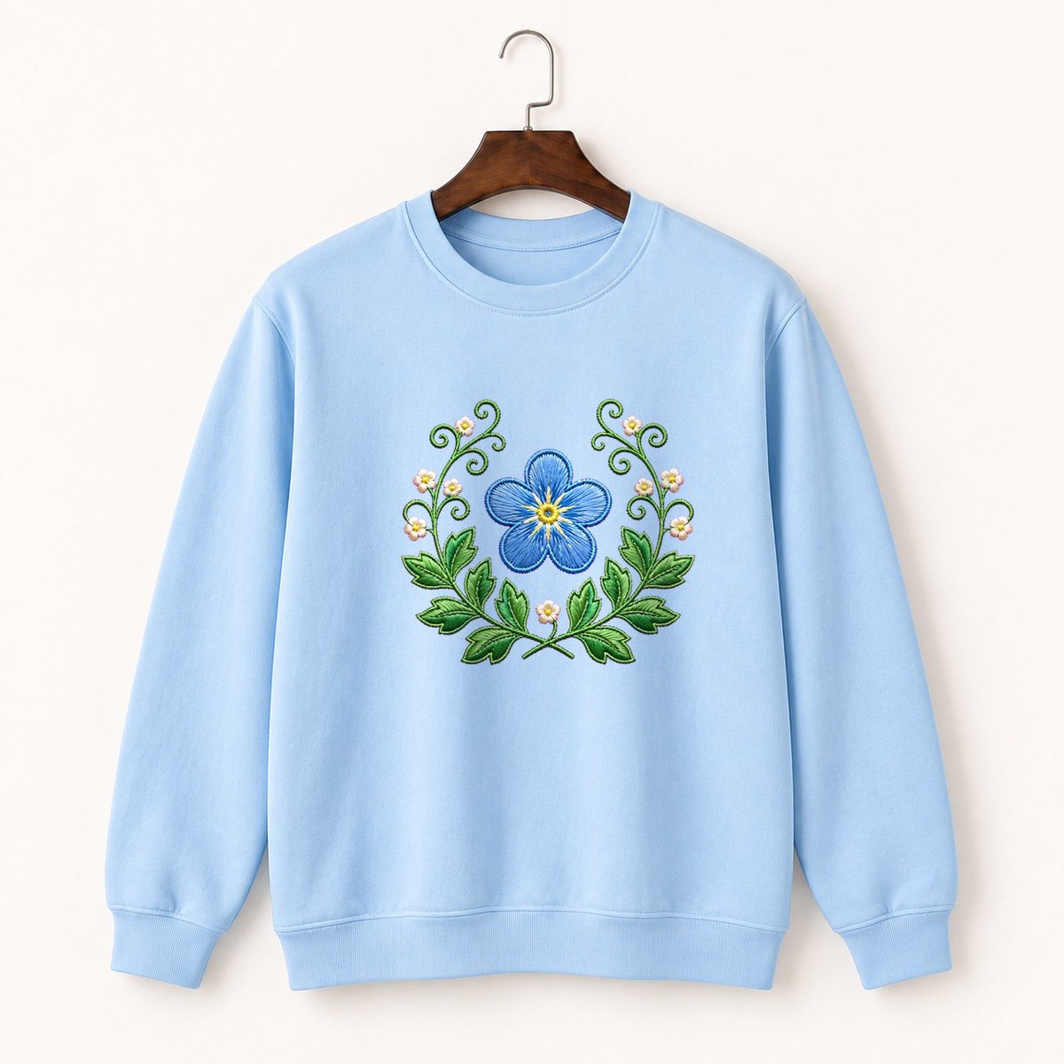 Forget-Me-Not Flower Crewneck Sweatshirt 1
