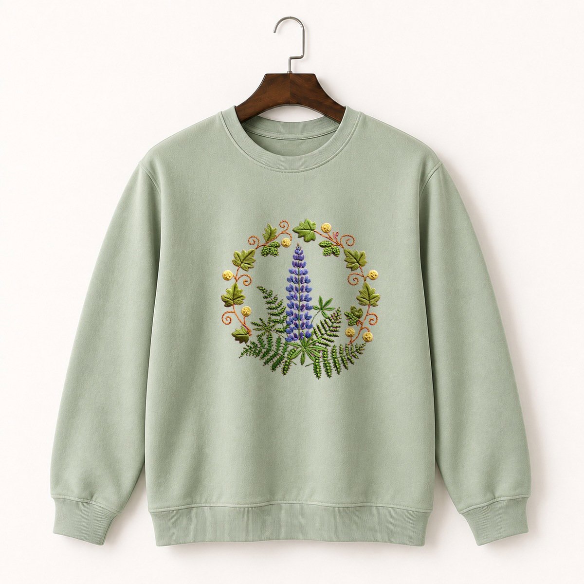 Lupine and Fern Crewneck Sweatshirt 2