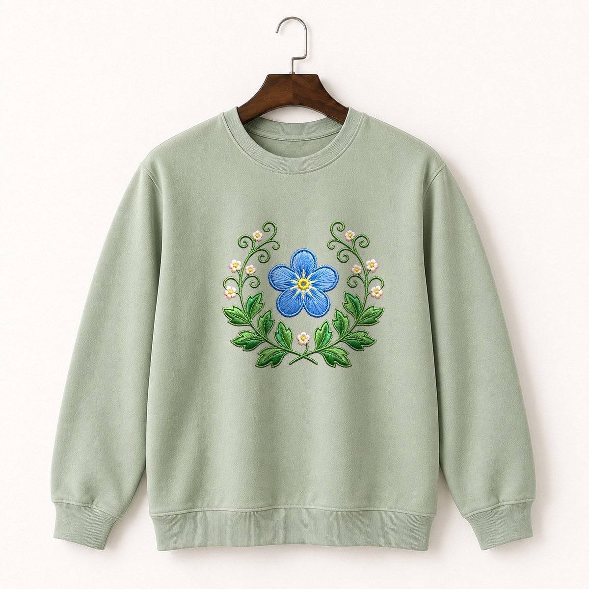Forget-Me-Not Flower Crewneck Sweatshirt 2