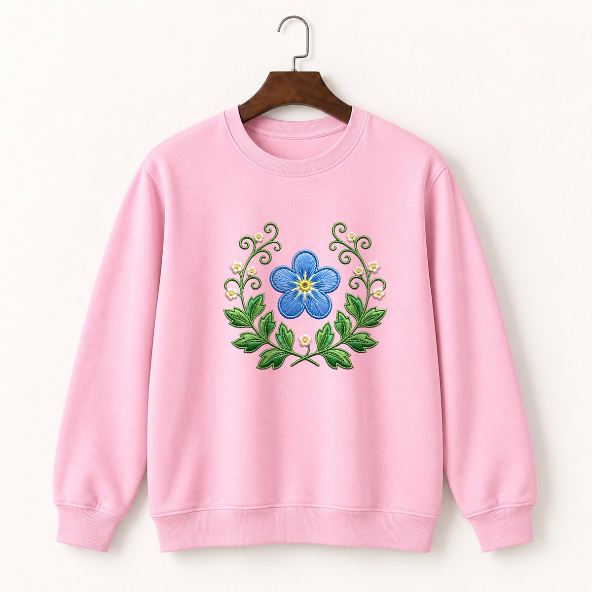 Forget-Me-Not Flower Crewneck Sweatshirt 4
