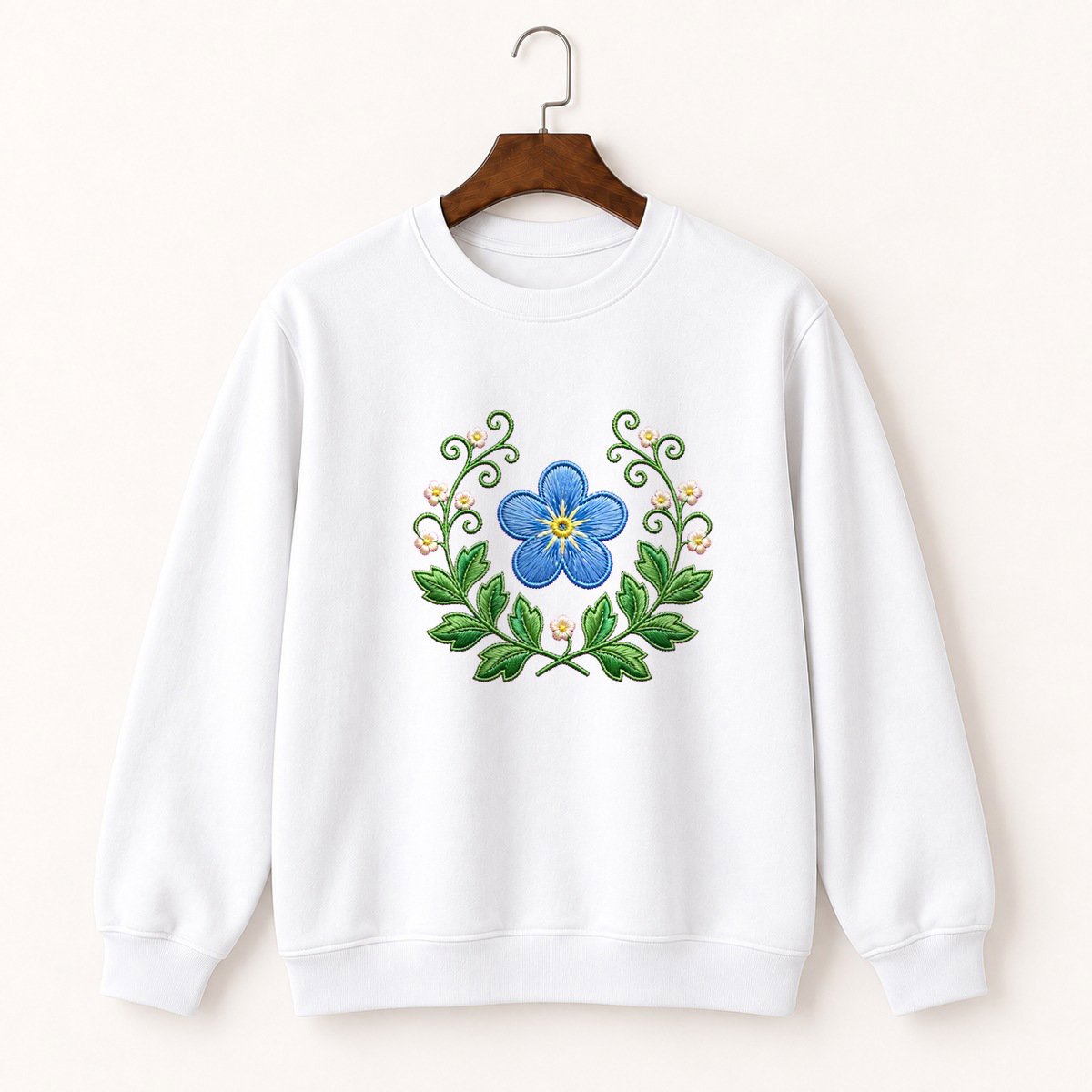 Forget-Me-Not Flower Crewneck Sweatshirt 5