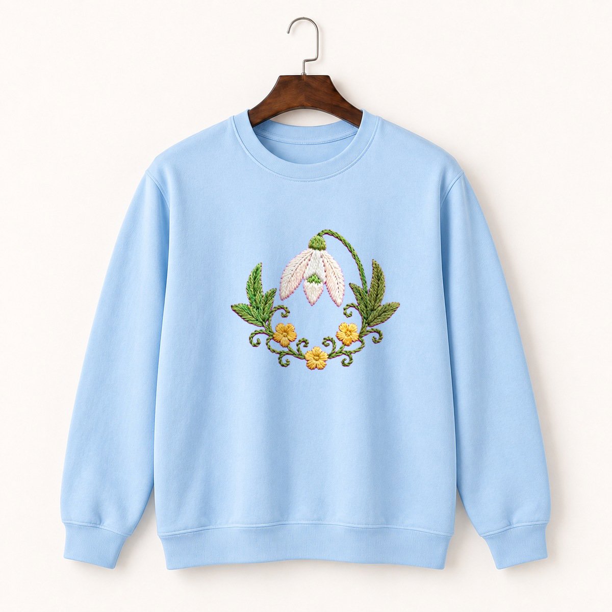 Snowdrop Flower Crewneck Sweatshirt 1