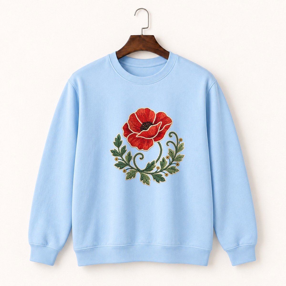 Poppy Flower Crewneck Sweatshirt 1