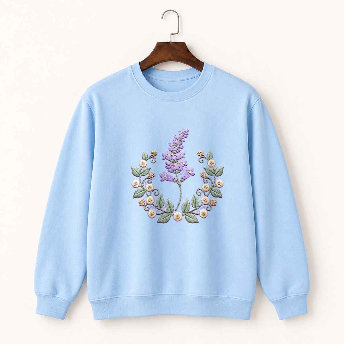 Lavender Flower Crewneck Sweatshirt 1