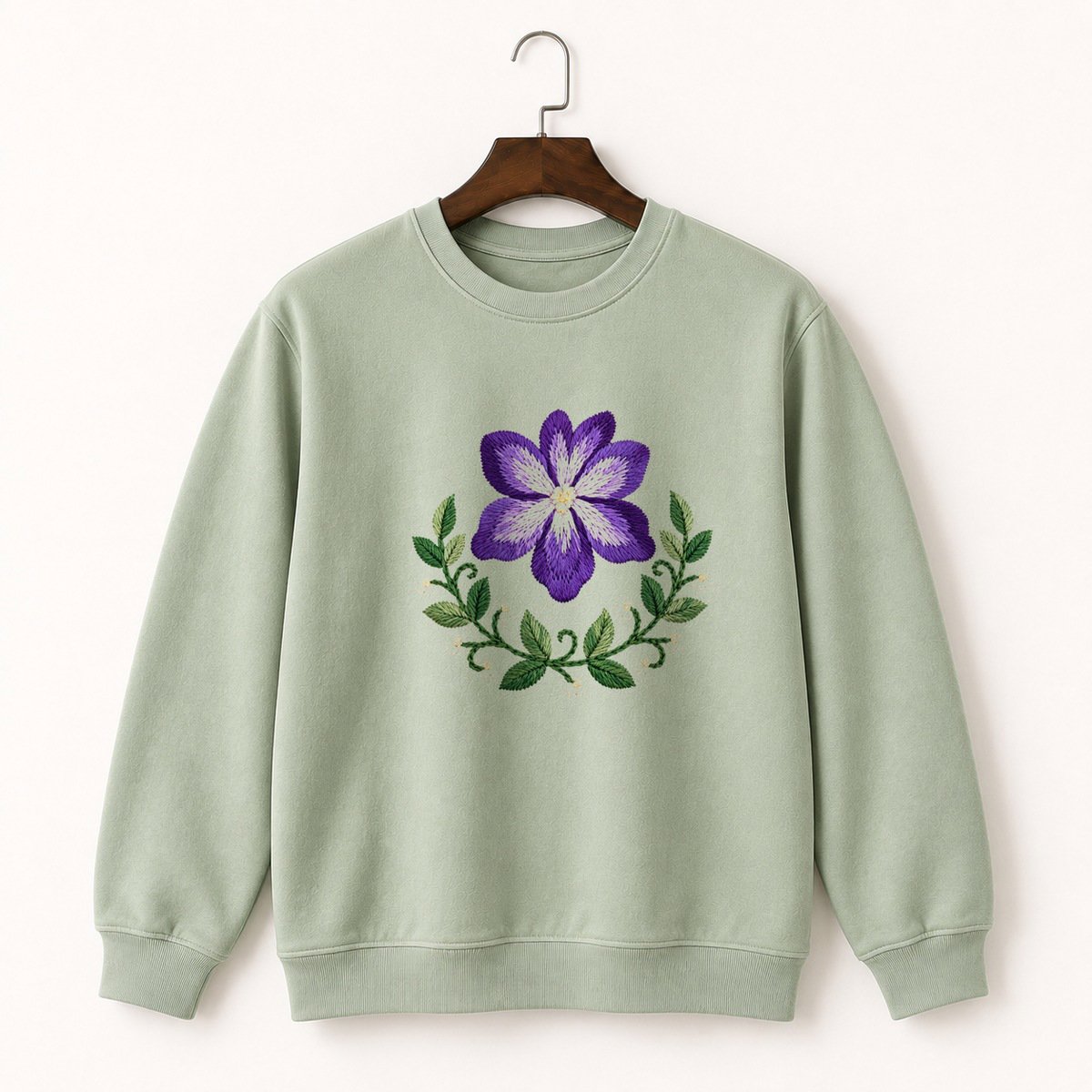 Violet Flower Crewneck Sweatshirt 2