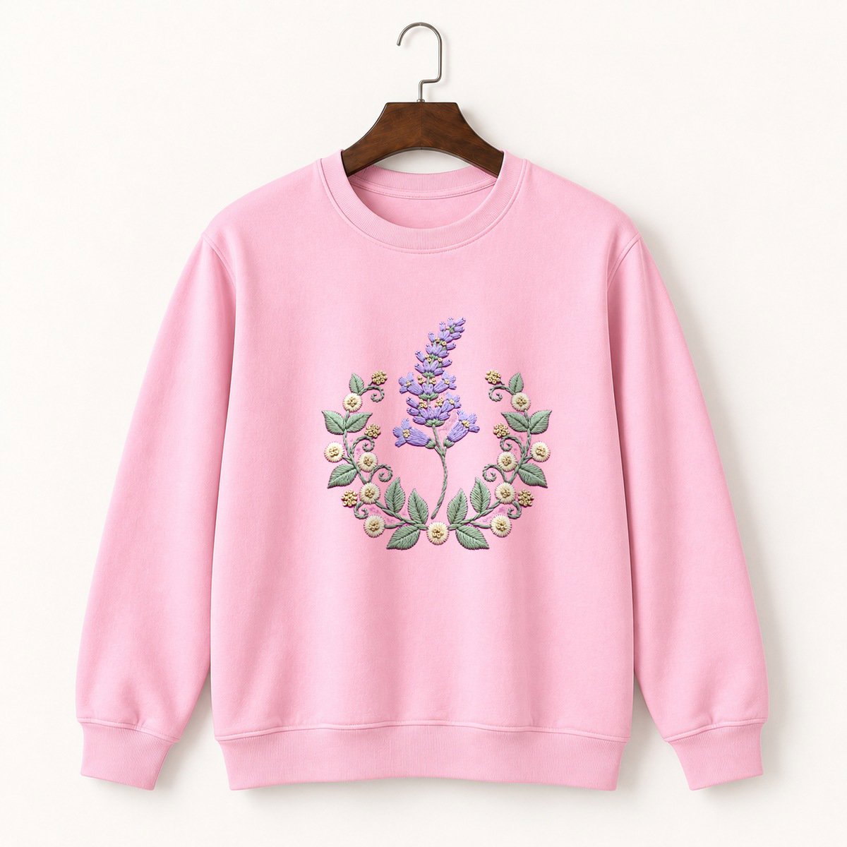 Lavender Flower Crewneck Sweatshirt 4