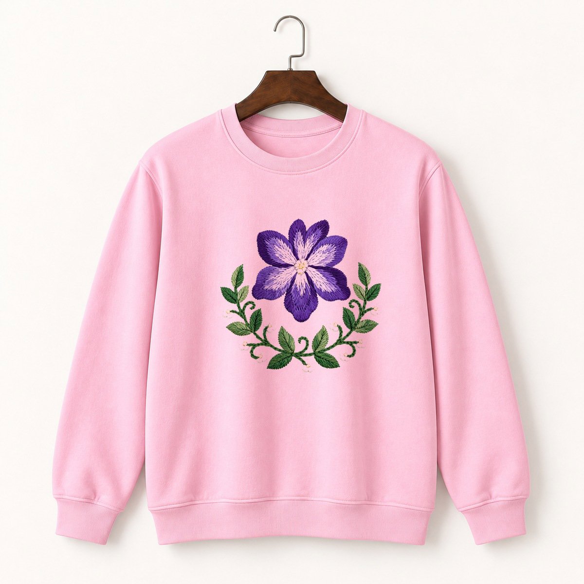 Violet Flower Crewneck Sweatshirt 4