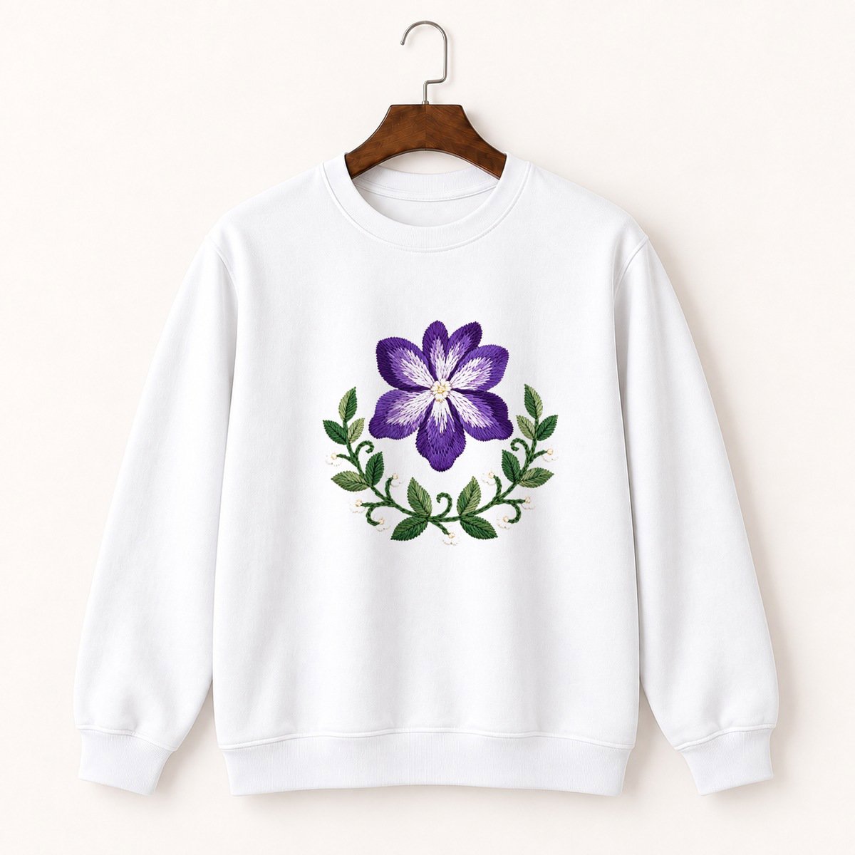 Violet Flower Crewneck Sweatshirt 5