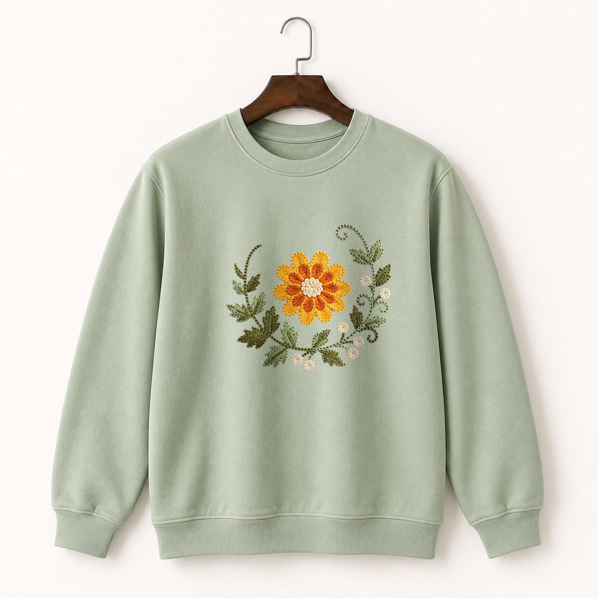 Calendula Flower Crewneck Sweatshirt 2