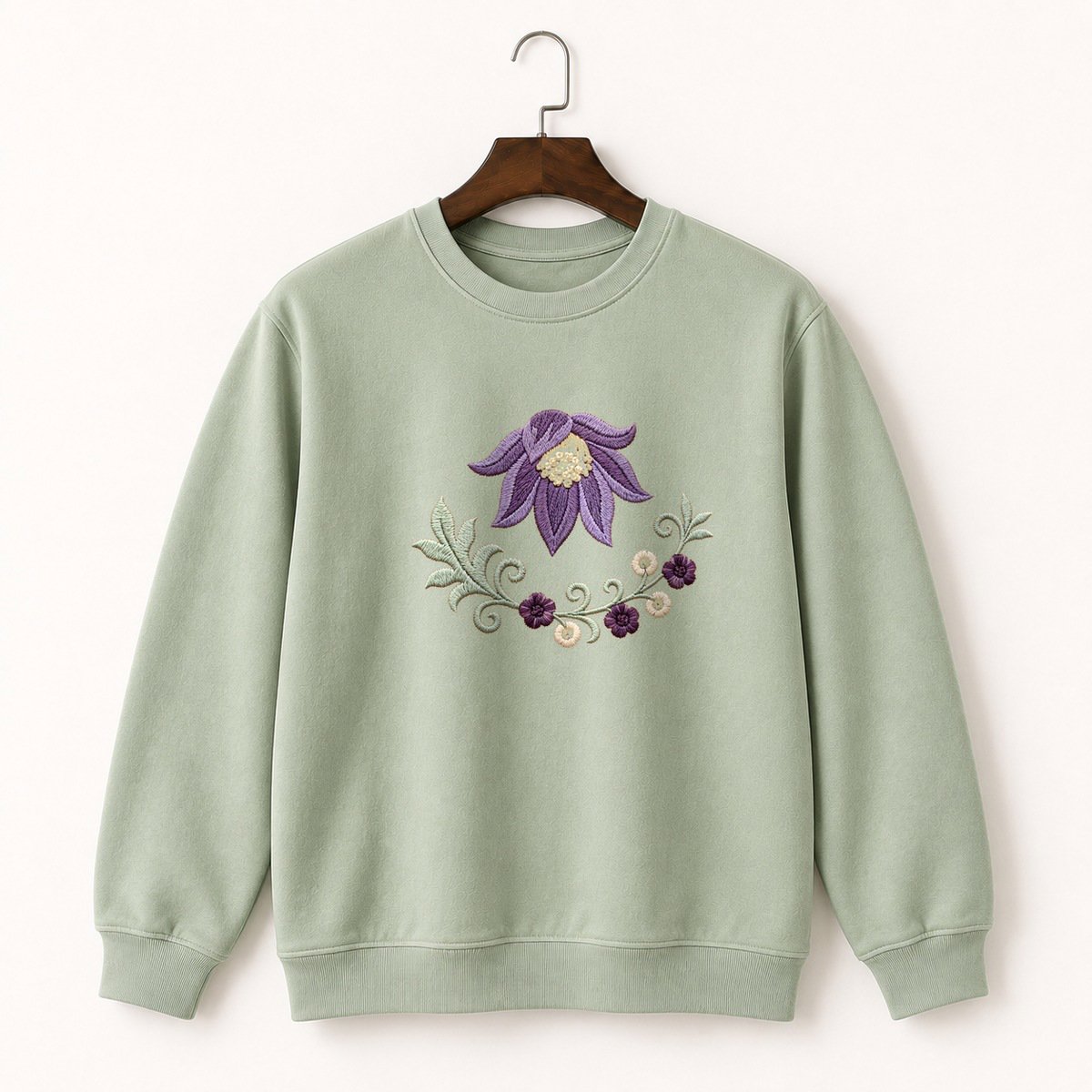 Pasque Flower Crewneck Sweatshirt 2