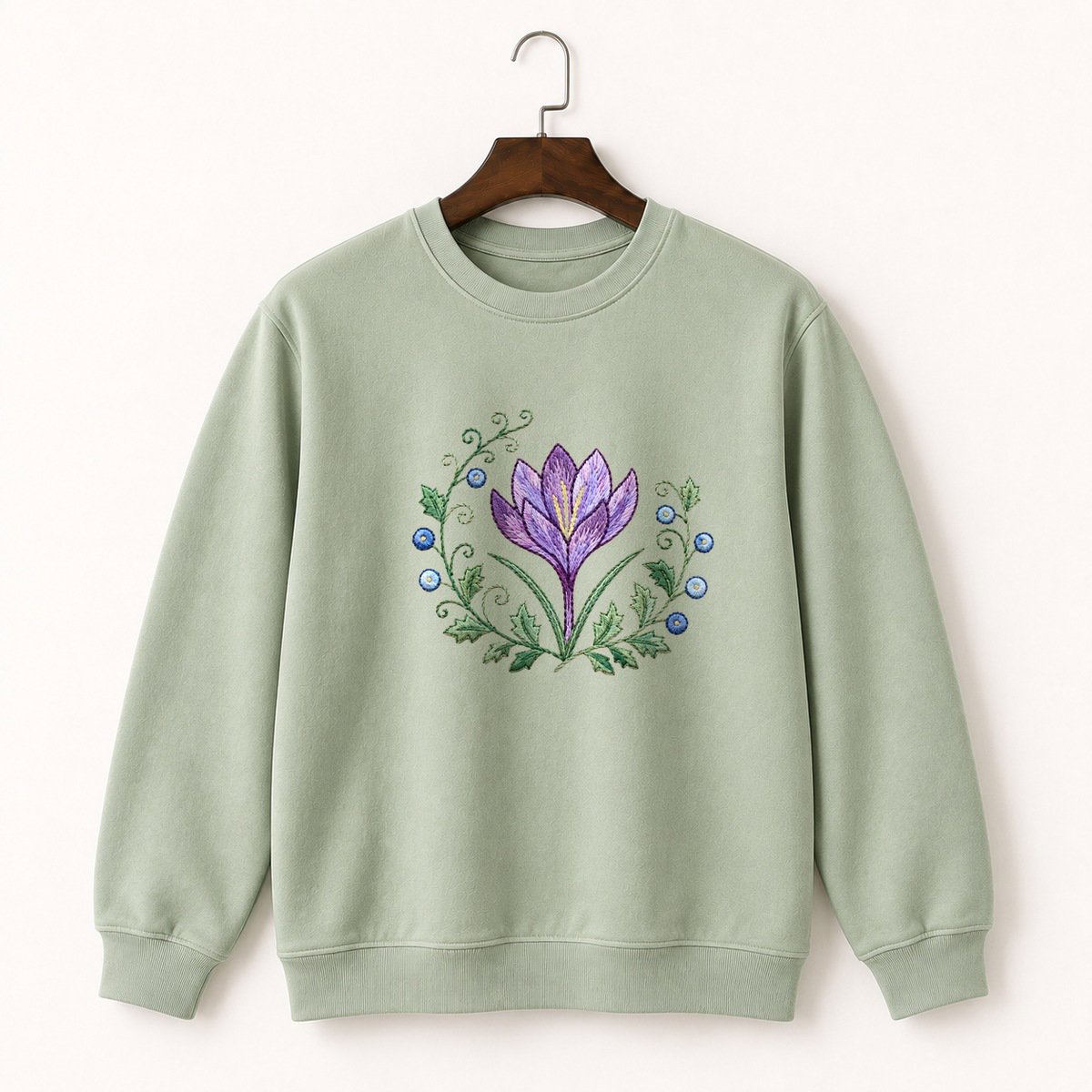 Crocus Flower Crewneck Sweatshirt 2