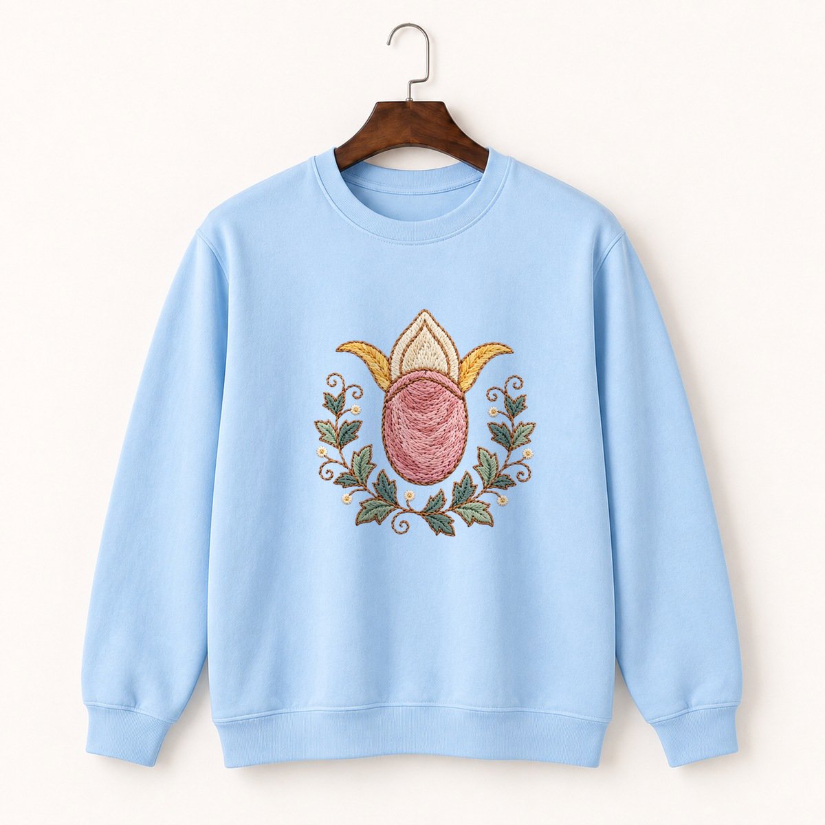 Lady's Slipper Flower Crewneck Sweatshirt 1