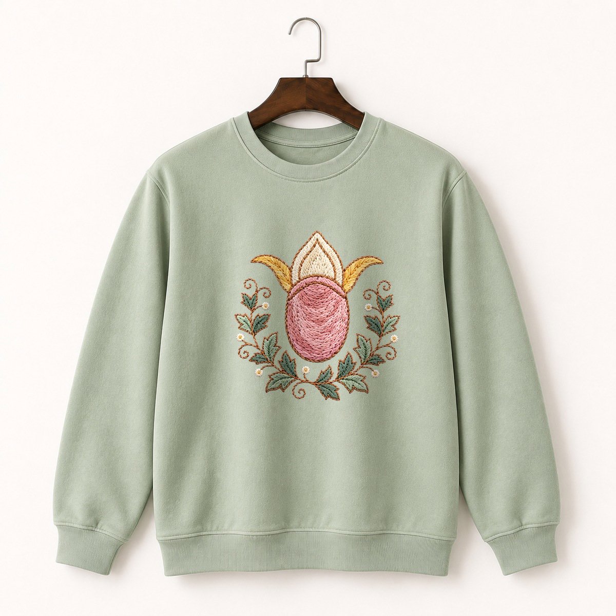 Lady's Slipper Flower Crewneck Sweatshirt 2