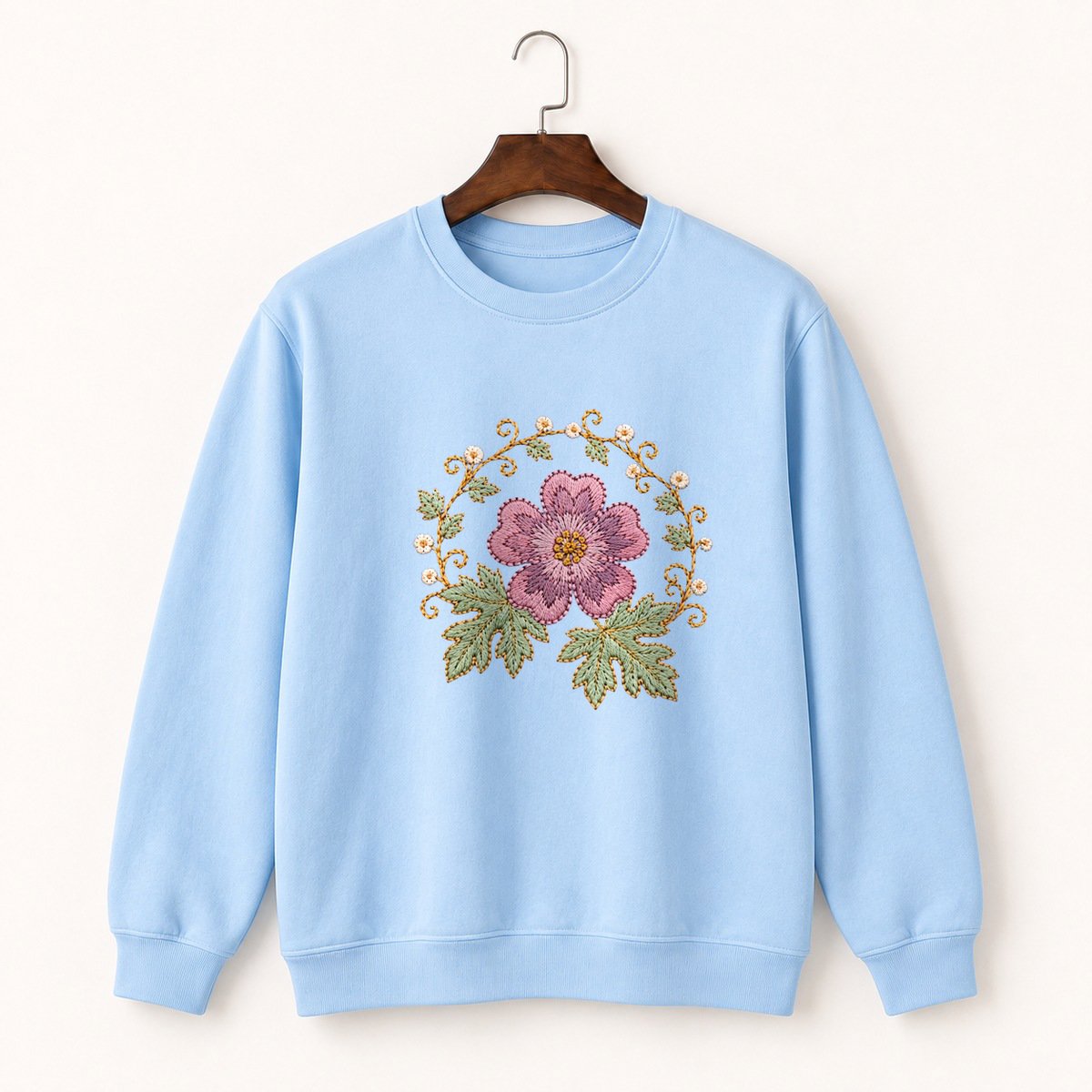 Wild Geranium Flower Crewneck Sweatshirt 1