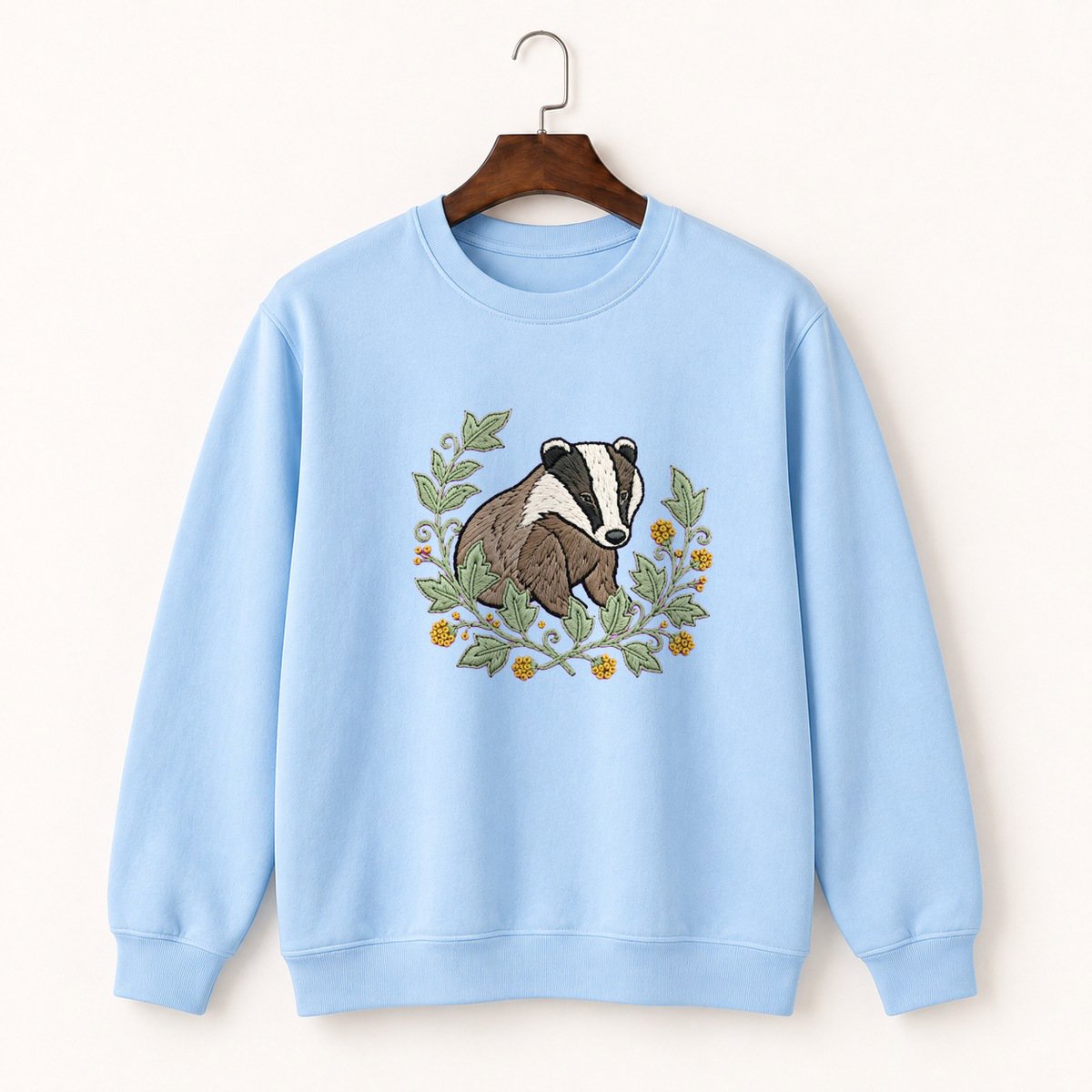 Woodland Badger Crewneck Sweatshirt 1