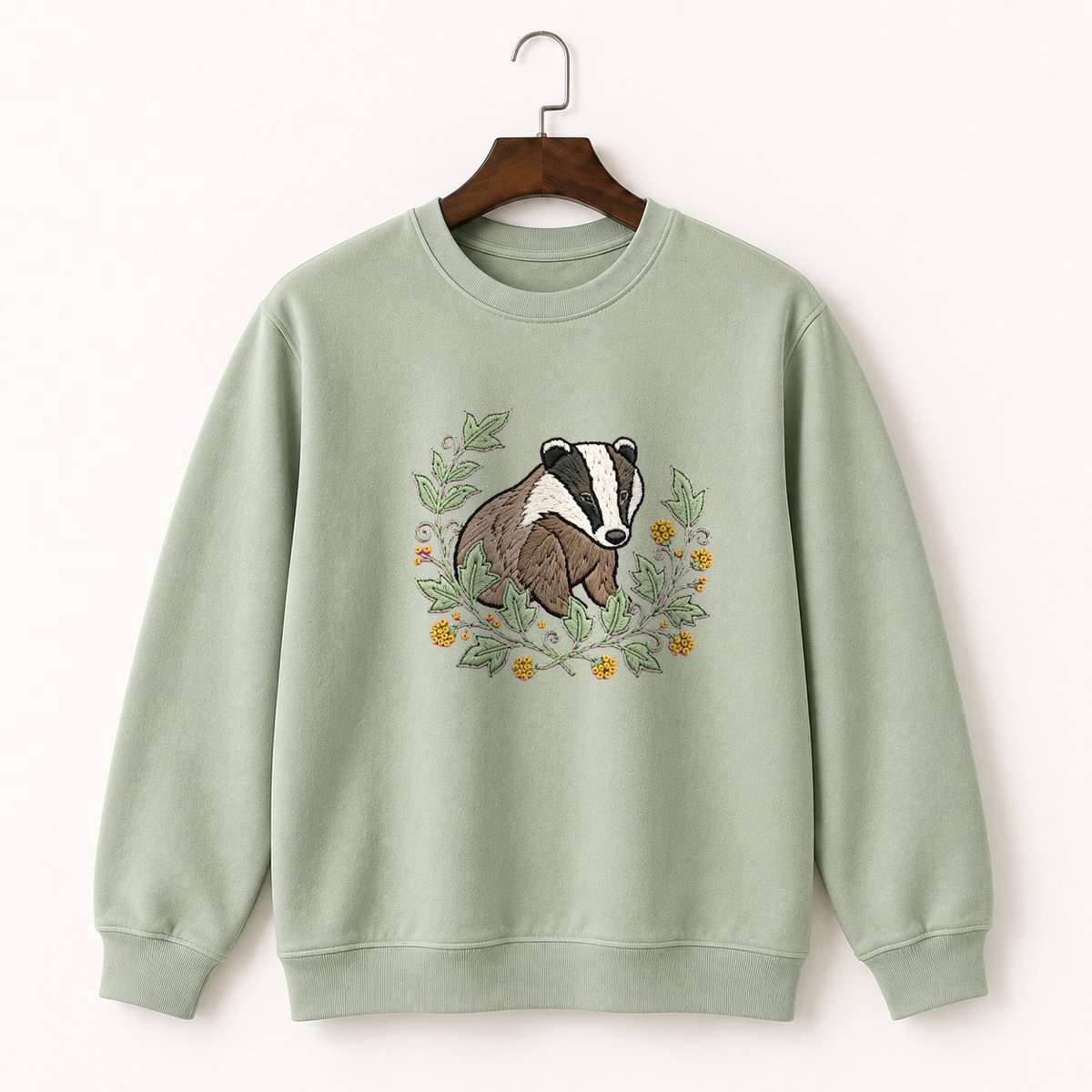 Woodland Badger Crewneck Sweatshirt 2