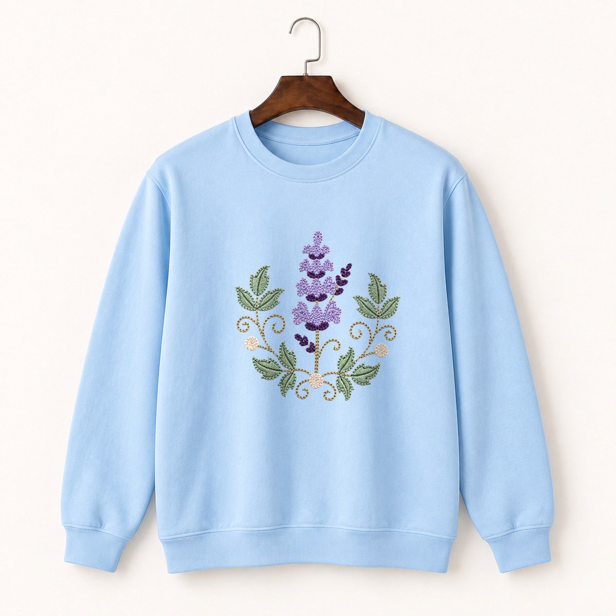 Lavender Flower Crewneck Sweatshirt 1