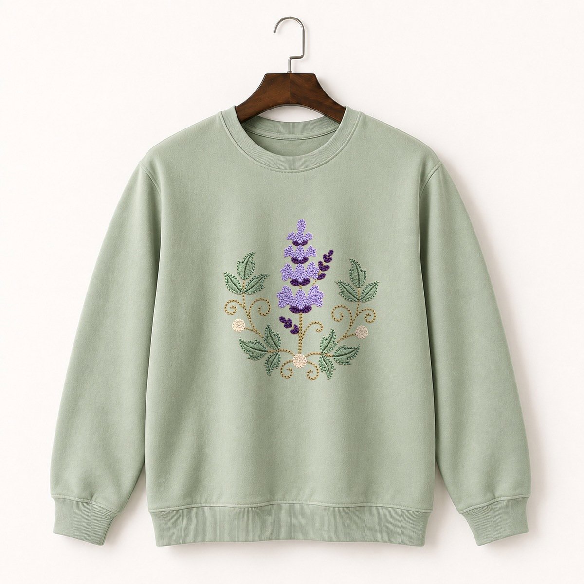Lavender Flower Crewneck Sweatshirt 2