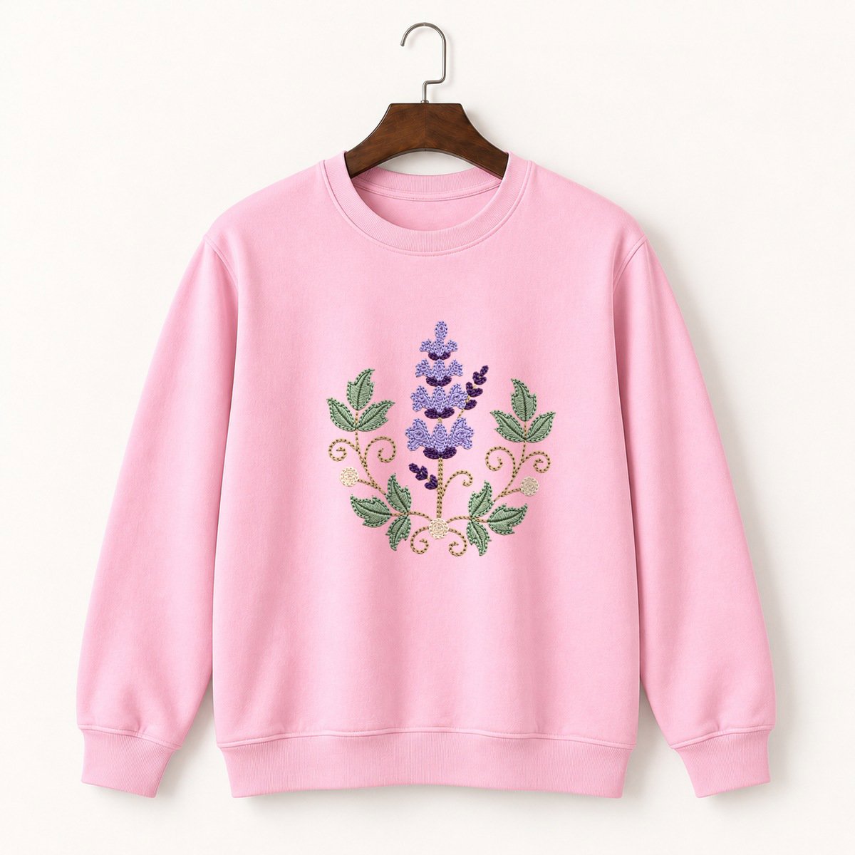 Lavender Flower Crewneck Sweatshirt 4