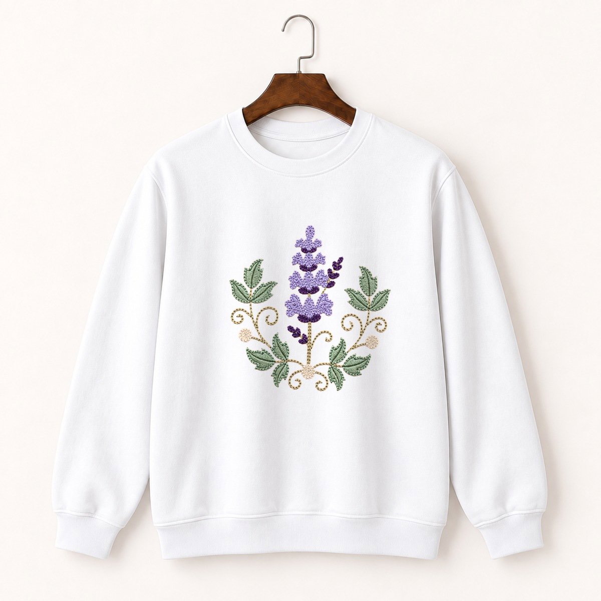 Lavender Flower Crewneck Sweatshirt 5