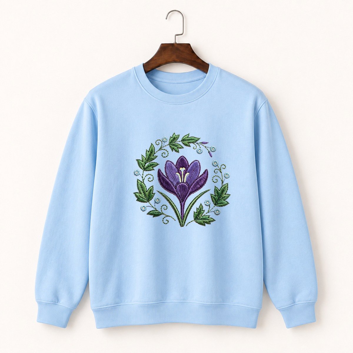 Crocus Flower Crewneck Sweatshirt 1