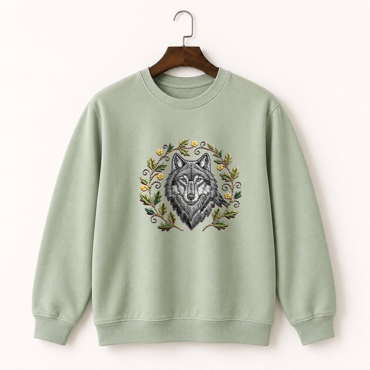 Gray Wolf Crewneck Sweatshirt 2