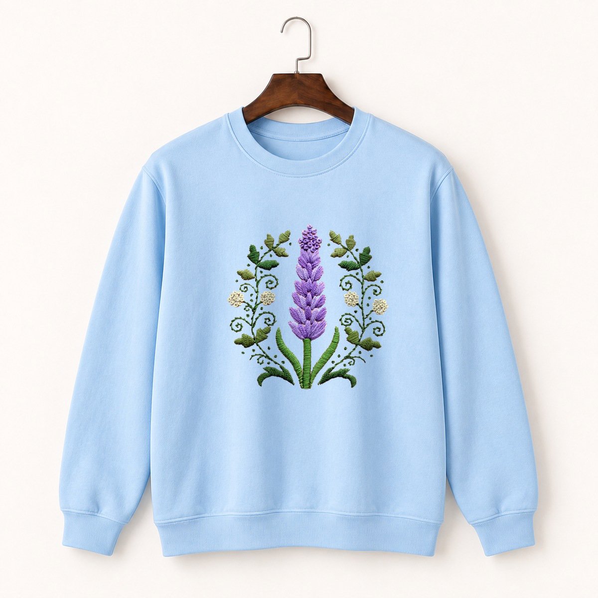 Lavender Flower Crewneck Sweatshirt 1