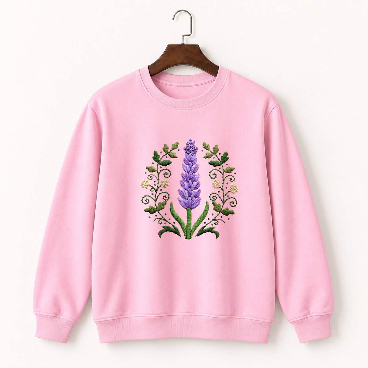 Lavender Flower Crewneck Sweatshirt 4