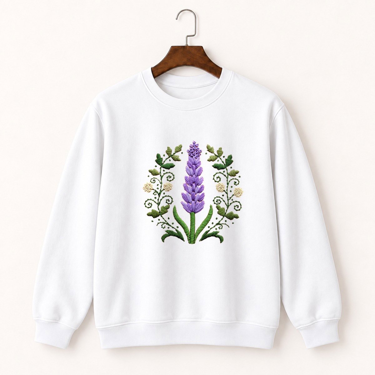 Lavender Flower Crewneck Sweatshirt 5