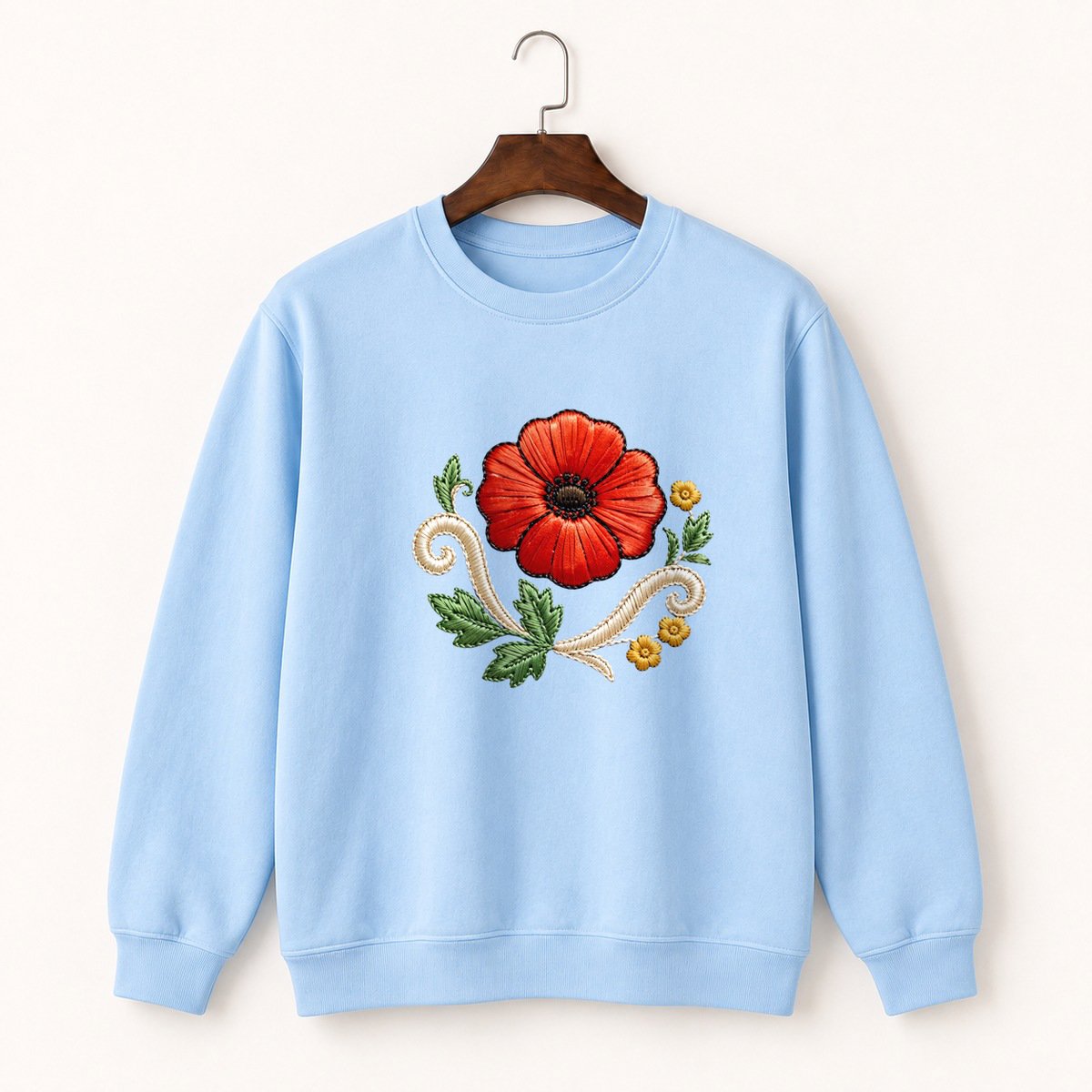 Poppy Flower Crewneck Sweatshirt 1