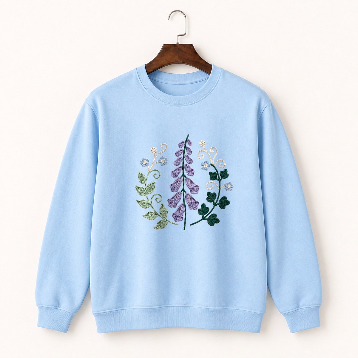 Foxglove Flower Crewneck Sweatshirt 1