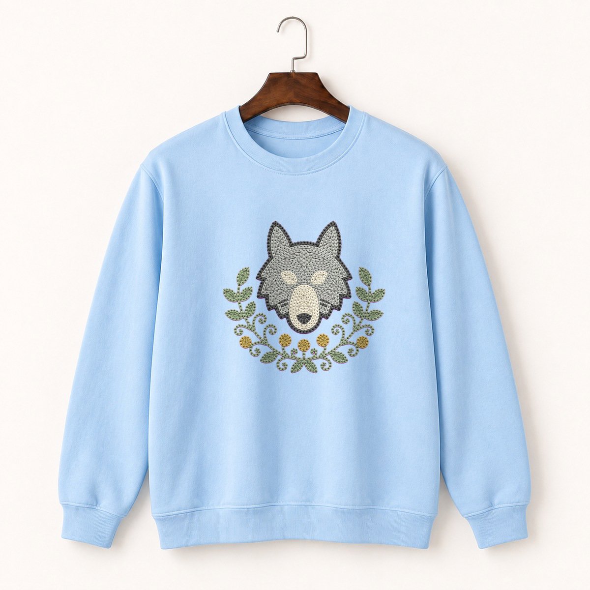 Gray Wolf Crewneck Sweatshirt 1