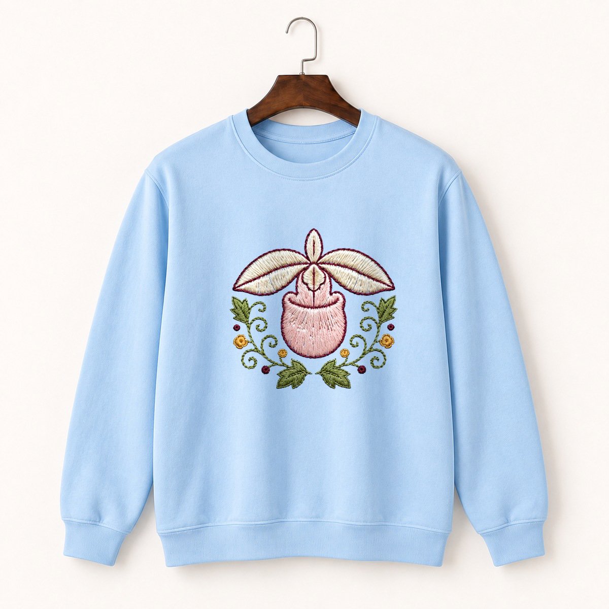 Lady's Slipper Orchid Crewneck Sweatshirt 1