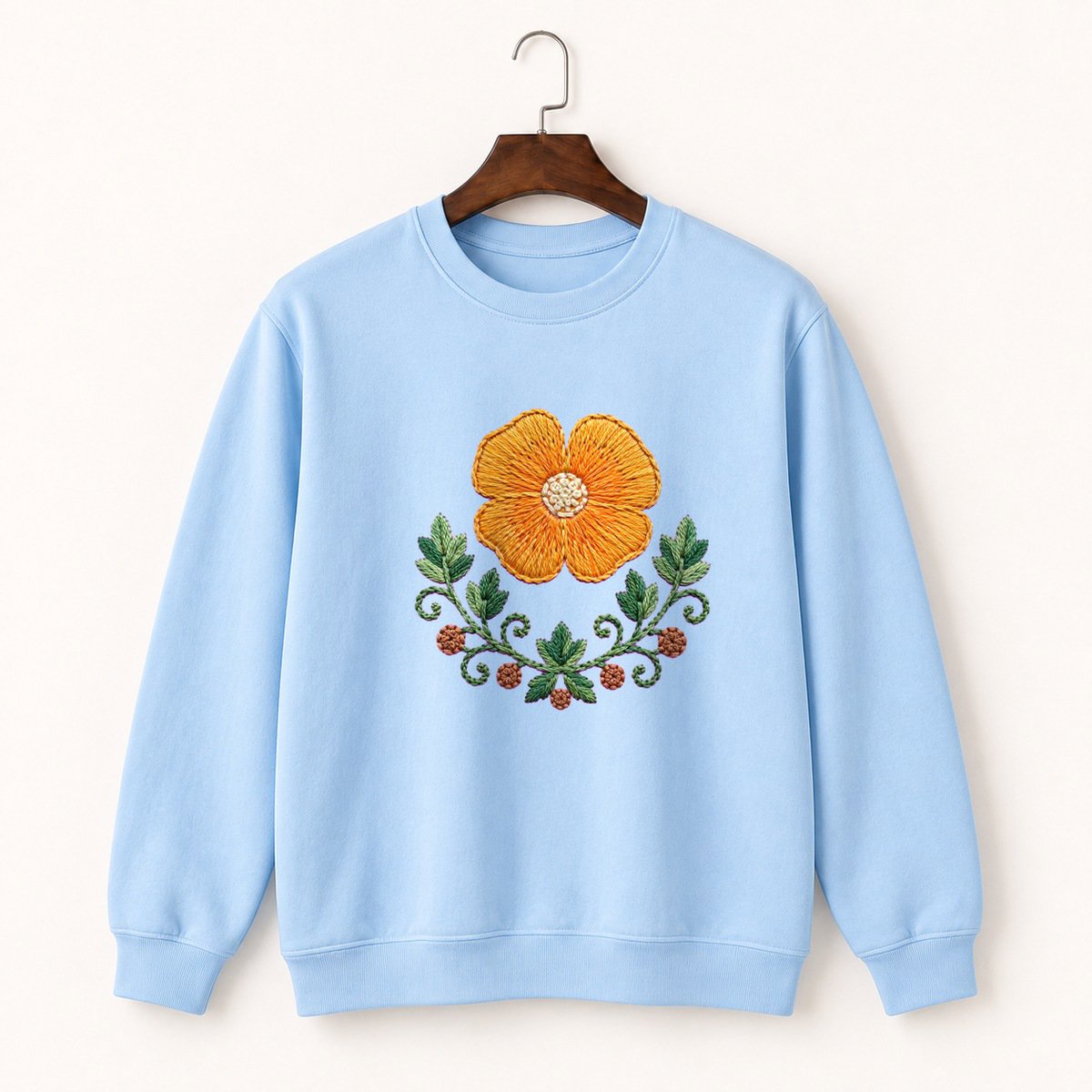 California Poppy Flower Crewneck Sweatshirt 1