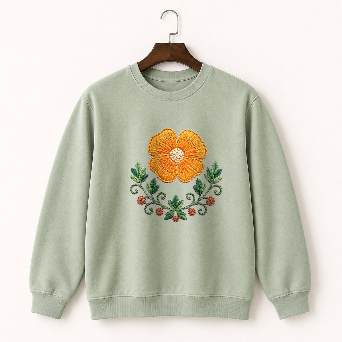 California Poppy Flower Crewneck Sweatshirt 2
