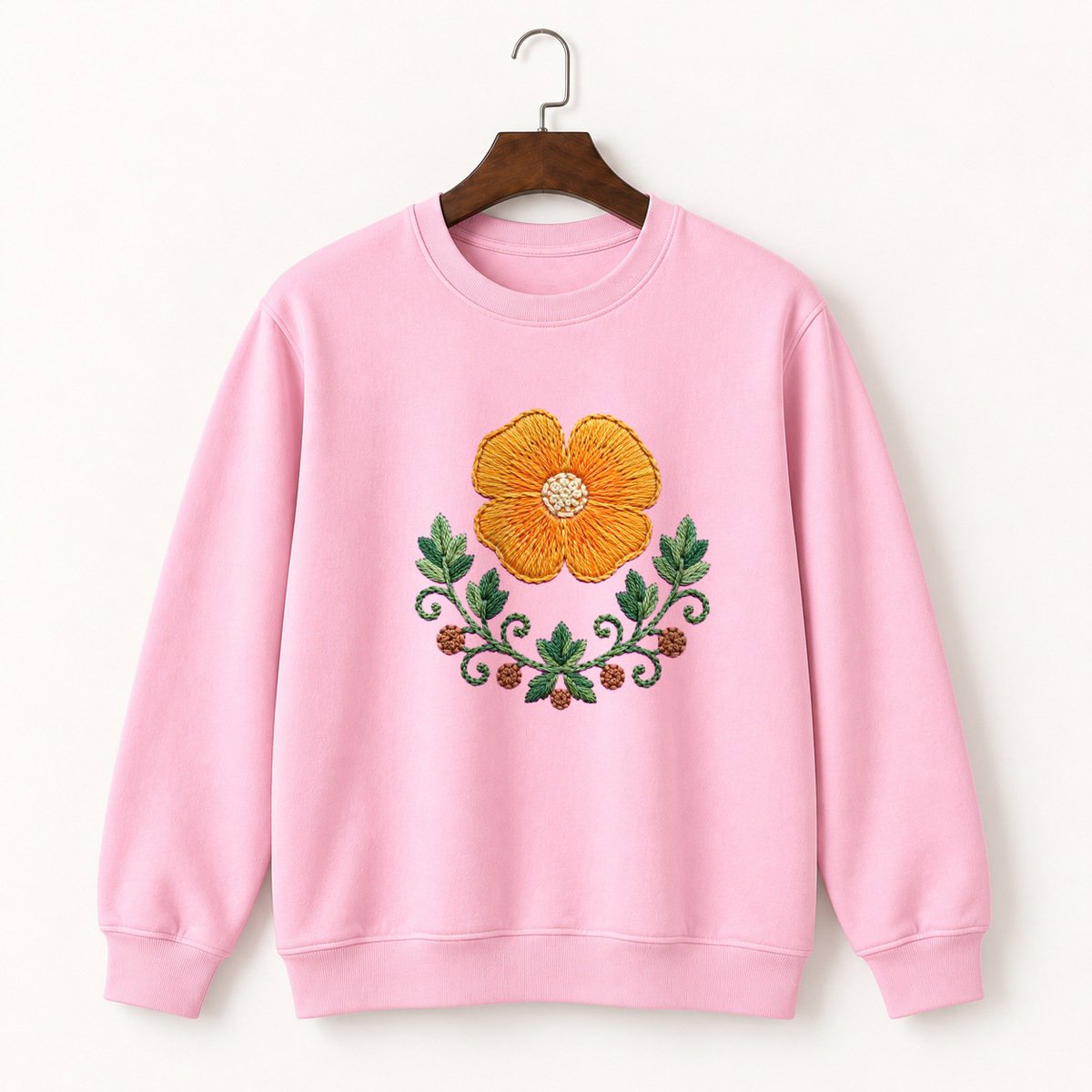 California Poppy Flower Crewneck Sweatshirt 4