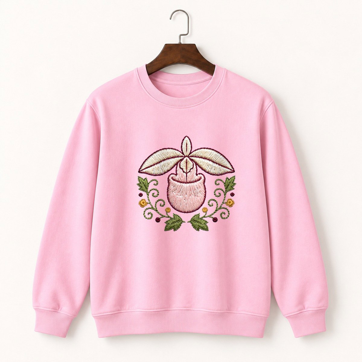 Lady's Slipper Orchid Crewneck Sweatshirt 4