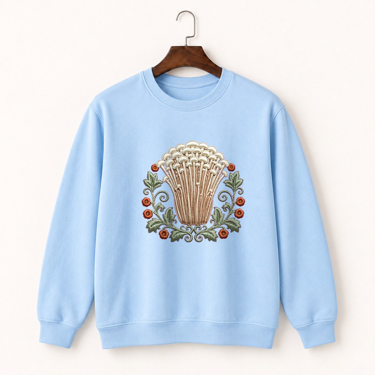 Enoki Mushroom Crewneck Sweatshirt 1