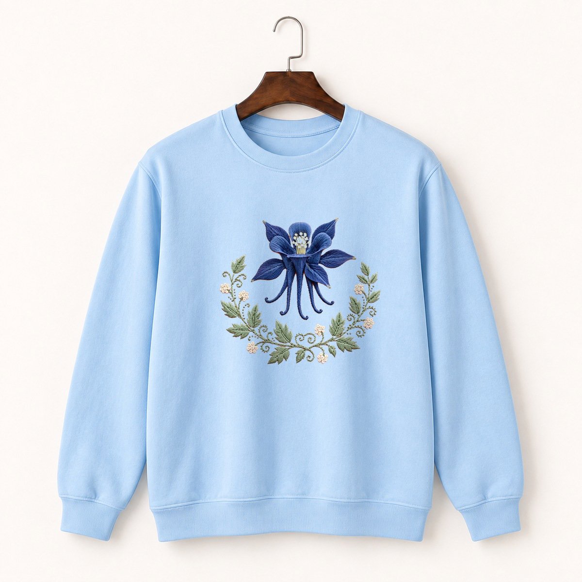 Columbine Flower Crewneck Sweatshirt 1