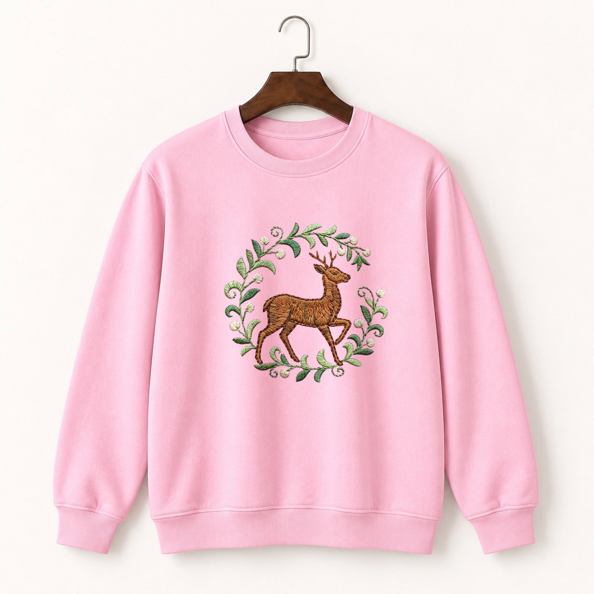 Woodland Deer Crewneck Sweatshirt 4
