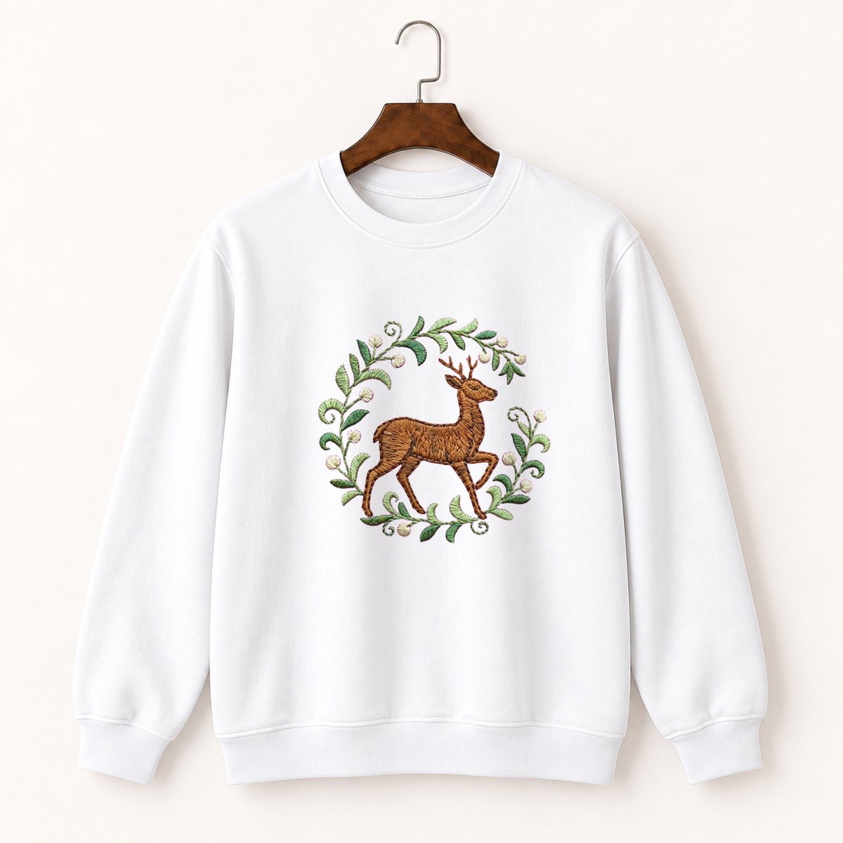 Woodland Deer Crewneck Sweatshirt 5
